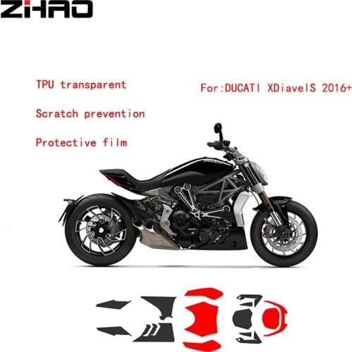 Motorcycle Tank Protector Sticker The whole car TPU transparent Protection Scratch Decal For DUCATI XDIAVEL S 2016-2020