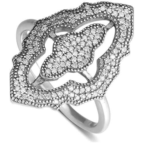 CKK 925 Sterling Silver Sparkling lace Rings For Women Original Fashion Jewelry Making Anniversary Gift