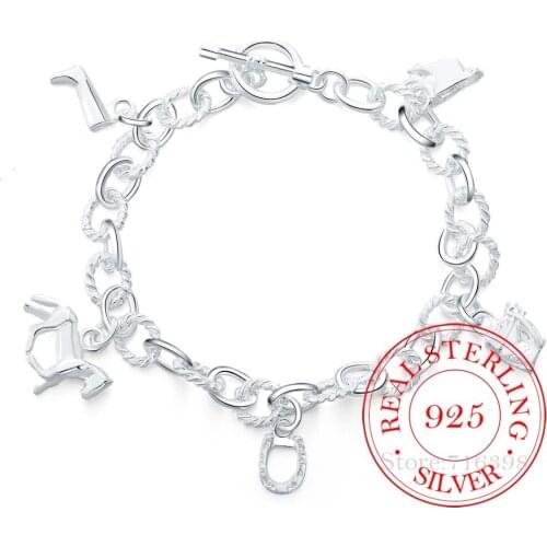 925 Sterling Silver Bracelet Korean Exquisite Horseshoe TO Charm Bracelets & Bangles Chains For Women Fine Jewelry Party Gift