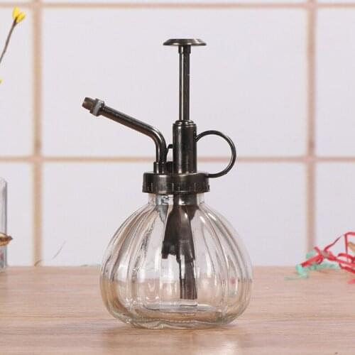 1 PC Glass Watering Can Pot Vintage Plant Mister Brass Pressure Sprayer Retro Pumpkin Spray Bottle Antique Copper Sprink S03 21