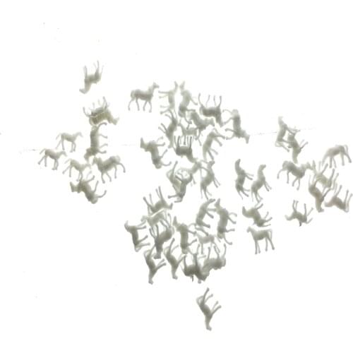 50pcs/Lot Scale Model Train Building Layout UnPainted White Animal Figures 1/150 1/87 Ho Scale Farm Horse New