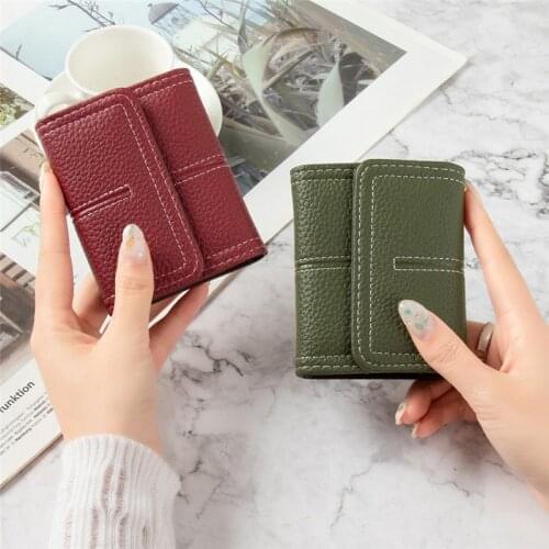 ANTI-RFID Business Card Holder Women PU Leather 11 Bits Cardholder Black/blue/gray/green/red Credit Card Holder Wallet Case 2021