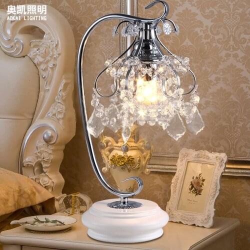 Authentic Korean crystal lamp bedroom bedside lamp modern wedding table lamp