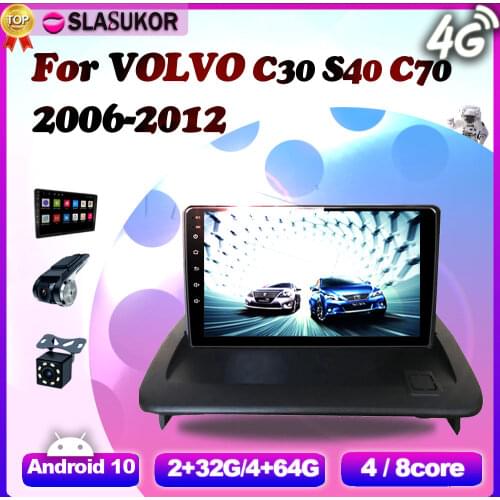 6+128G Android 10 For VOLVO C30 S40 C70 2006 2007 -2012 Car Radio Multimedia Video Player Navigation GPS DVD Wifi No 2din 2 din