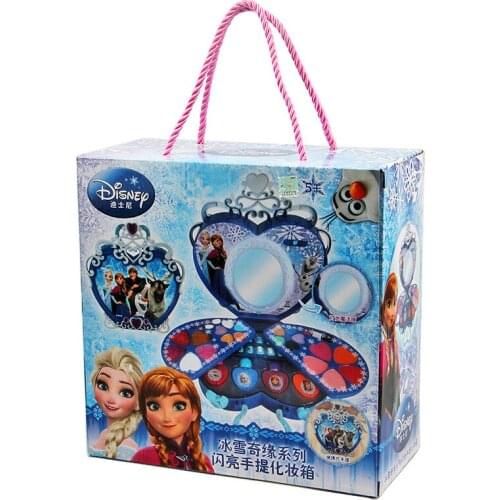 Disney frozen elsa and anna Lip gloss lipstick Makeup set with gift box Princess Beauty pretend play girls Gift