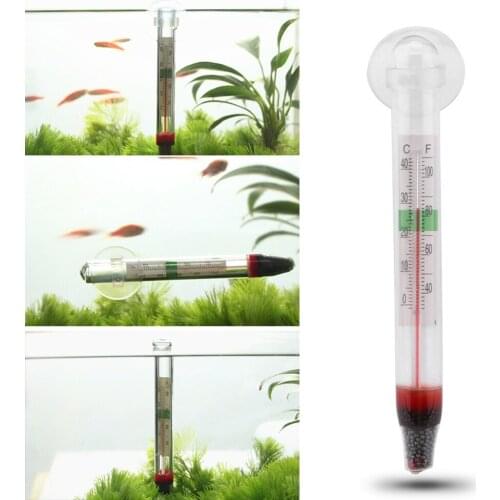 Digital Floating Aquarium Vertical Thermometer With Suction Cup Water Mini Fish Tank Glass Anti Dropping Temperature Meter