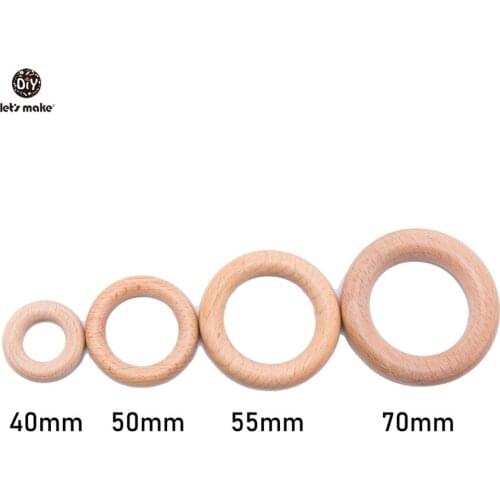 Beech Wooden Teether Ring 10Pc 70Mm Baby Teething Wooden Crafts Toys For Baby Rattles Wood Ring Crib Mobile Teether