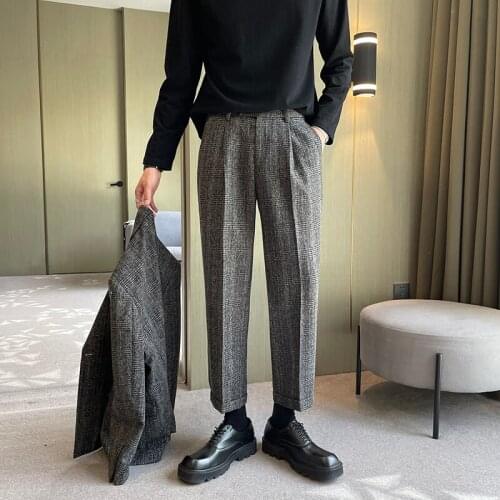 EAROUSE Men's Checked Trousers