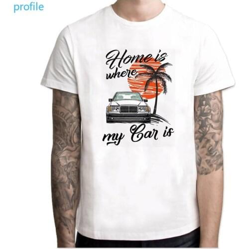 Funny Stack of W124 Class Men T Shirts Round Collar Tops Short Sleeve O-neck Clothes Youth Car Styling T-shirt