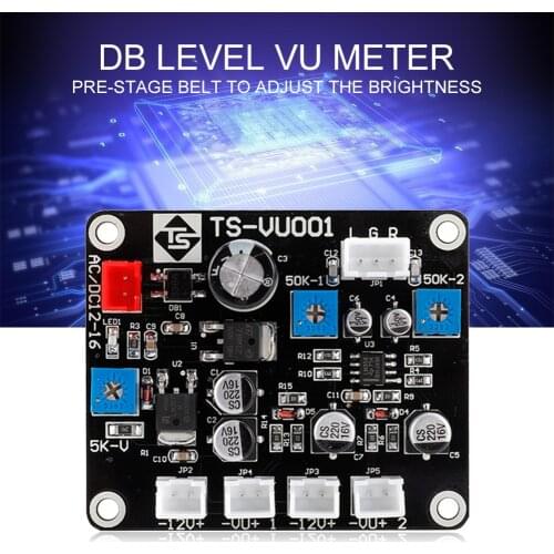 Pre-amp VU Meter with Adjustable Backlight Drive Circuit Board DB Audio Amp Level Power Meter PCB Drive Board
