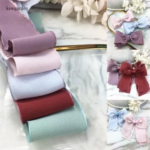 Kewgarden 2" 5cm Soft Chiffon Fabric Cloth Ribbon DIY Bowknot Corsage Accessories Satin Riband Handmade Tape Webbing 4 Meters