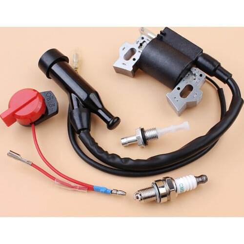 Ignition Coil Magneto Spark Plug Starter Switch Kit For Honda GX110 GX120 GX140 GX160 GX200 WA20 168F 170F Engine Motor 30500-ZE