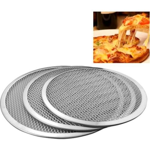 Metal Pizza Mesh Pan Aluminum Alloy Baking Tray Thicken Round Fruit Pie Cake Tray Heat-resistant Pancakes Pan Kitchen Pizza Tool