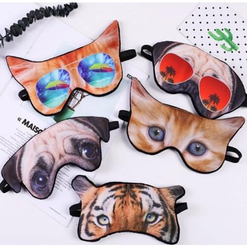 Cute Eyepatch Sleeping Mask Travel Eye Cover Rest Eye Band Sleep Aid Kids Eye Blindfold Sleep Eye Mask Cotton 3D Animal Eyeshade
