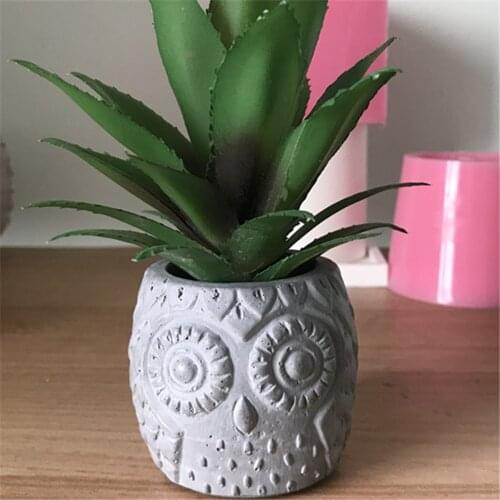 Mini Owl Flower Planter Mould Cement Concrete Flower Pot Silicone Molds for Candle Holder Chocolate Cake Decoration Accessories