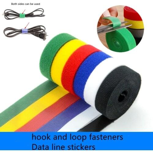 2PCS Reusable Cable Tie Detachable Data Line Tape Self Adhesive Fastener Tape Strong Hook Loop Wire Strap Seals Data Cable Strap