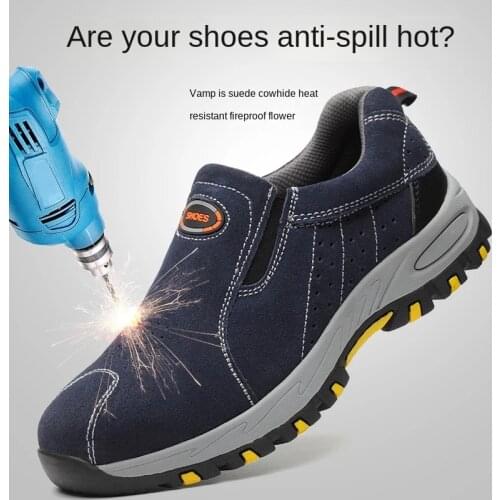 Steel Toe Safety Work Shoes Mens 2021 Fashion Summer Breathable Casual Boots Mens Labor Insurance Puncture Certification Shoes