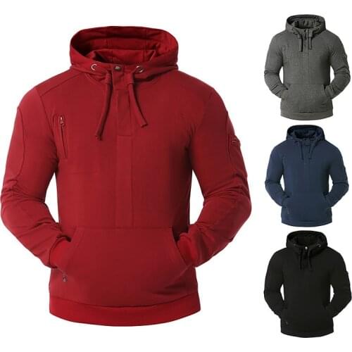 Mens Hooded Sweatshirt Long Sleeve Solid Color Thread Stitching Pullover Hoodies With Drawstring Casual Patchwork Tops
