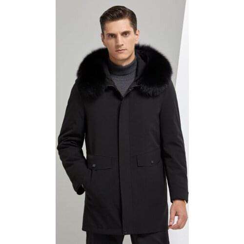 2020 New Design Mens Winter Coats with Warm Fur Collar Rabbit Liner Black Outdoor Winter Jackets Men Hooded chaqueta hombre,4XL