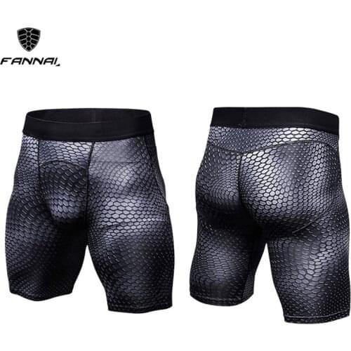 Fannai Men Quickly Dry Gym Legging Outdoor Sports Layer Fitness Gym Yoga Trousers Jogging Compression Tight Running Short