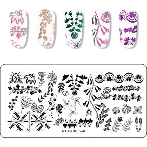 Major Dijit Set Flowers Geometric Patterns DIY Nail Stamping Plates Nail Art Stamping Template Image Plate Nail Print Tools