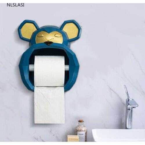 Punch-free Creative Wall-mounted Household Toilet Roll Holder Self Adhesive Toilet Paper Holder Home Bathroom Toilet Paper Racks