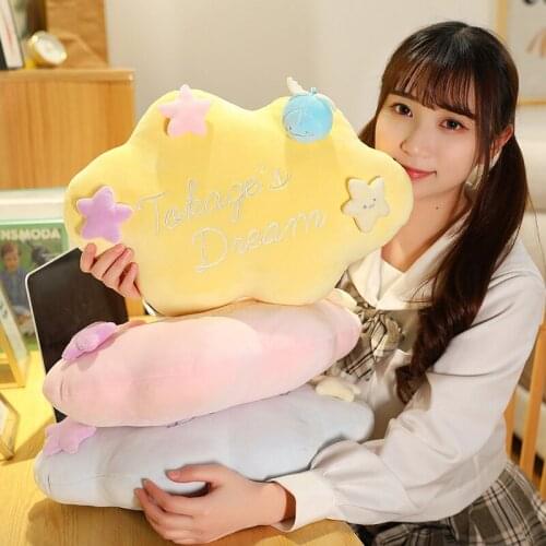 50cm Sweet Dream Cloud Plush Pillow Soft Stuffed Cartoon Sky Series Doll Home Decor Pillow With Whale Star Sleeping Pillow Gifts