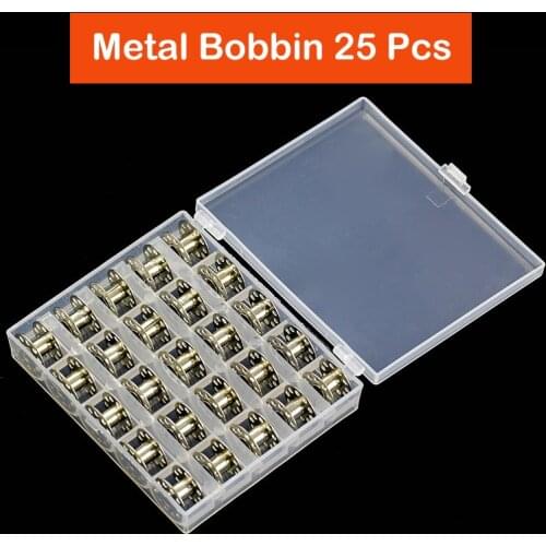 25Pcs Clear Sewing Machine Bobbins Spools Empty Bobbins Spools Plastic Storage Box for Home Sewing Tools Accessories