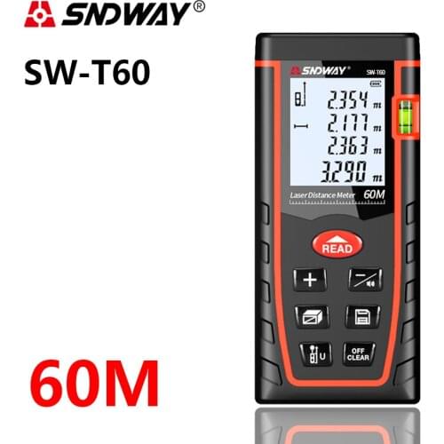 Handheld Laser Rangefinder Electronic Roulette 60M Laser Tape Measure Rangefinder Rangefinder Ruler Test Tool SW-T60