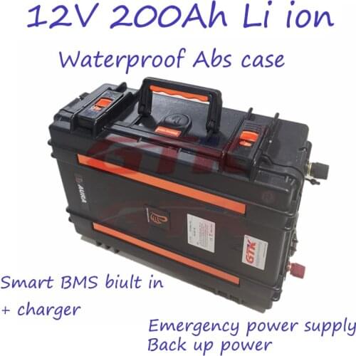 Ultra-Large Capacity 200Ah 12V Lithium ion battery pack with led display,USB for emergency power supply/inverter/outdoor camping