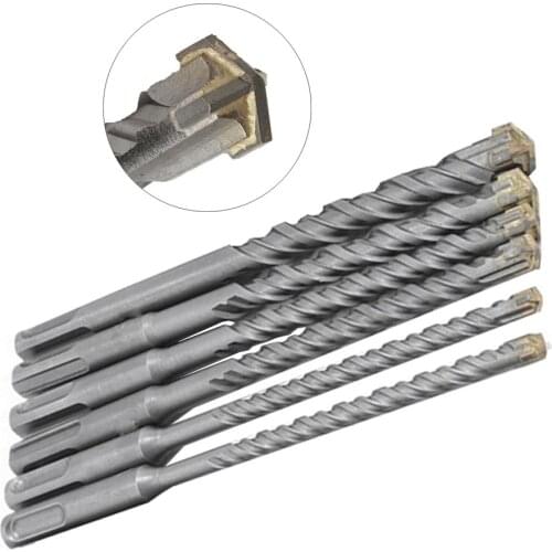 6pcs/sets 210mm 6/8/10/12/14/16mm SDS Plus Crosshead Twin spiral Hammer Drill Bits Twist Electric Hammer Round Shank Drill Bit