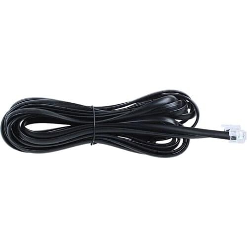 6P6C RJ11 Telephone Extension Fax Modem Cable Line 5M Length Black