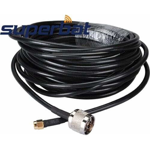 Superbat N Plug to RP-SMA Male(Female Pin) Straight Paitail Cable N to SMA Cable Assembly LMR195 1M