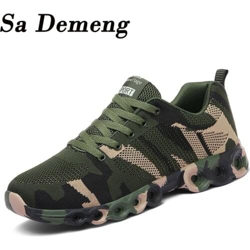Unisex Outdoor Couple Casual Shoes Mesh Camouflage Men Shoes Breathable Women Sneakers Non Slip Damping Shoes