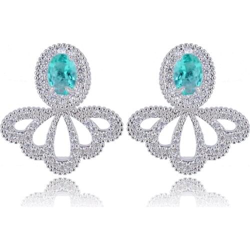 YAN MEI 2016 New Fashion Crystal CZ Silver Color Elegant Earrings With Gift Wedding Stud Earrings Jewelry for woman GLE5460