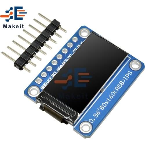 0.96 Inch 0.96" IPS LCD Display Module 80X160 Full Color LCD HD Screen Board SPI Serial Interface ST7735 Drive 3.3V for Arduino