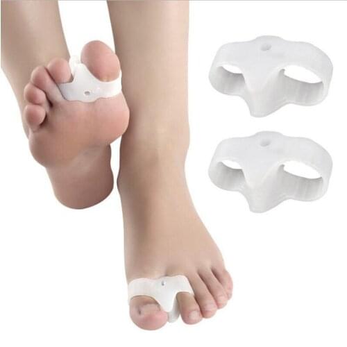 1 Pair Silicone Two Hole Toe Separator Gel Foot Fingers Thumb Valgus Protector Bunion Adjuster Hallux Valgus Guard Feet care