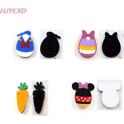 1pcs) Easter Egg Brooch (No pin) Duk Rabbit Mouse Glitter Baby Girl Acrylic For Jewelry Accessories