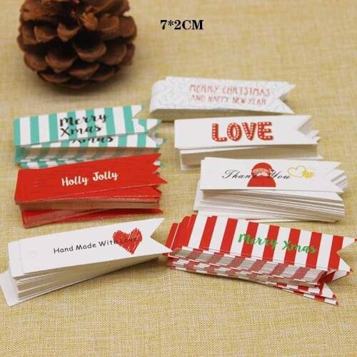 100pcs Paper Hang Tags Merry Xmas Tags Label Christmas Decoration Gift Price Tags Labels Holiday Party Supplies Packaging Decor