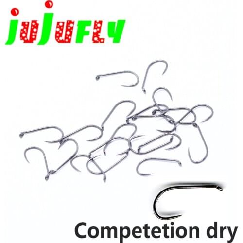 Black nickel premium 50pcs box packed barbless dry fly hooks super fine wire competition fly fishing hooks size 10#12#14#16#18