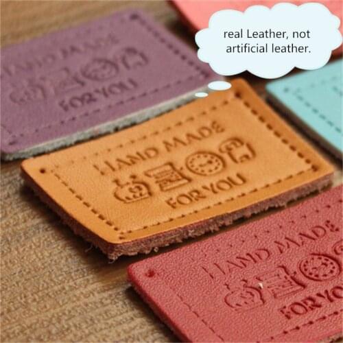 3X4.7CM real leather not PU/artificial handmade leather Disc /Hand sewn Decoration diy hand Accessories/Handmade leather card