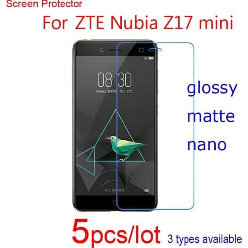 5pcs/lot Phone Screen Protectors for ZTE Nubia Z17 Mini Standard Edition Soft Clear/Matte Nano Anti-Explosion Protective Films