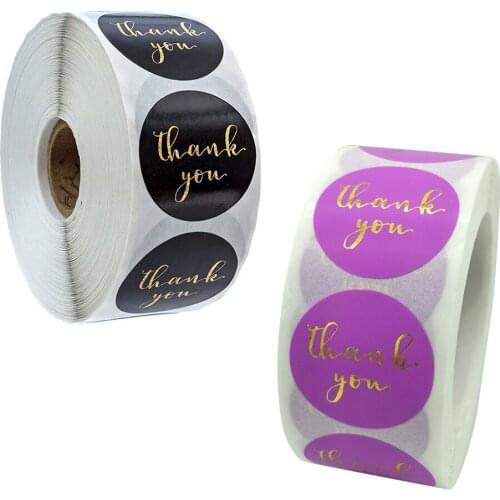 Thank You Stickers Labels Seals Thank You for Supporting My Small Business Stickers Roll Round Kraft Pink Black Labels For Shop