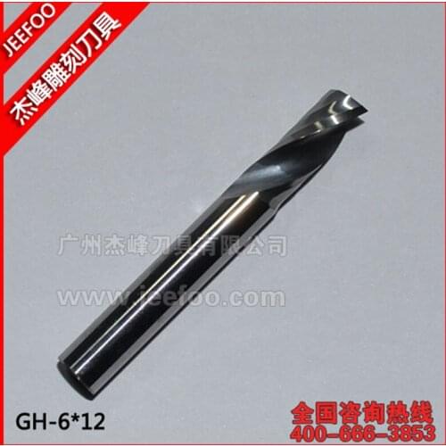 6*12mm Solid carbide One Flute Spiral Bits for cnc machine, CNC Milling Cutters, CNC Router Bit, Acrylic Tools