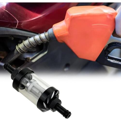 60% Dropshipping!!Gasoline Filter Detachable Rust-proof Aluminum Transparent Inline Gas Fuel Filter for Motorcycle
