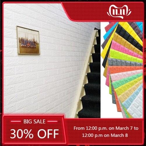 77x70cm 3D Wall Stickers Marble Brick Waterproof DIY Self-Adhesive Decor Background For Kids Room Living Room Wallpaper Sticker