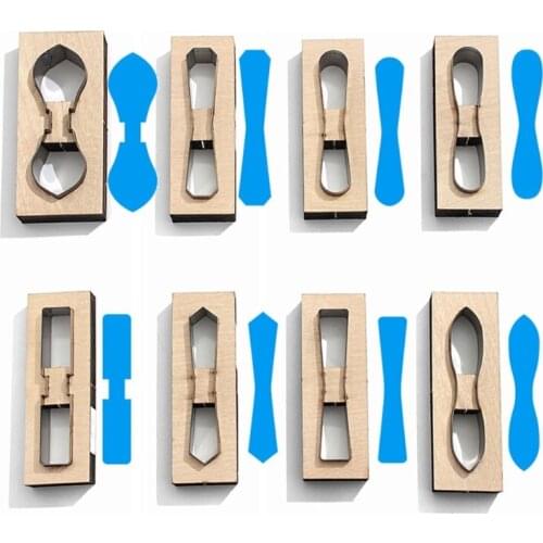 8Pcs DIY Scrapbook Embossing Wooden Die Cutting Leather Mold for DIY Art Crafts Fabric Aceessory Keychain Jewelry Making