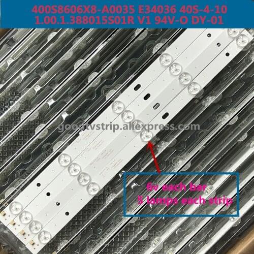 8PCS/lot 100%NEW Philco 40" TV led backlight bar 400S8606X8-A0035 E34036 40S-4-10 1.00.1.388015S01R V1 94V-O DY-01