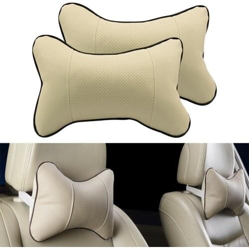 2pcs car neck pillows Travel both side single headrest fit for most cars filled fiber universal car pillow Support Under Neck