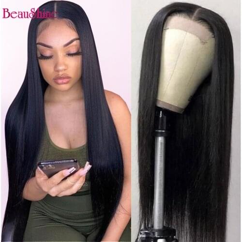 Beaushine Hair 5x5 Lace Closure Wig 30inch Brazilian Straight Human Hair Wigs 250 Density Pre Plucked 6x6 Lace Front Wig